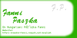 fanni paszka business card